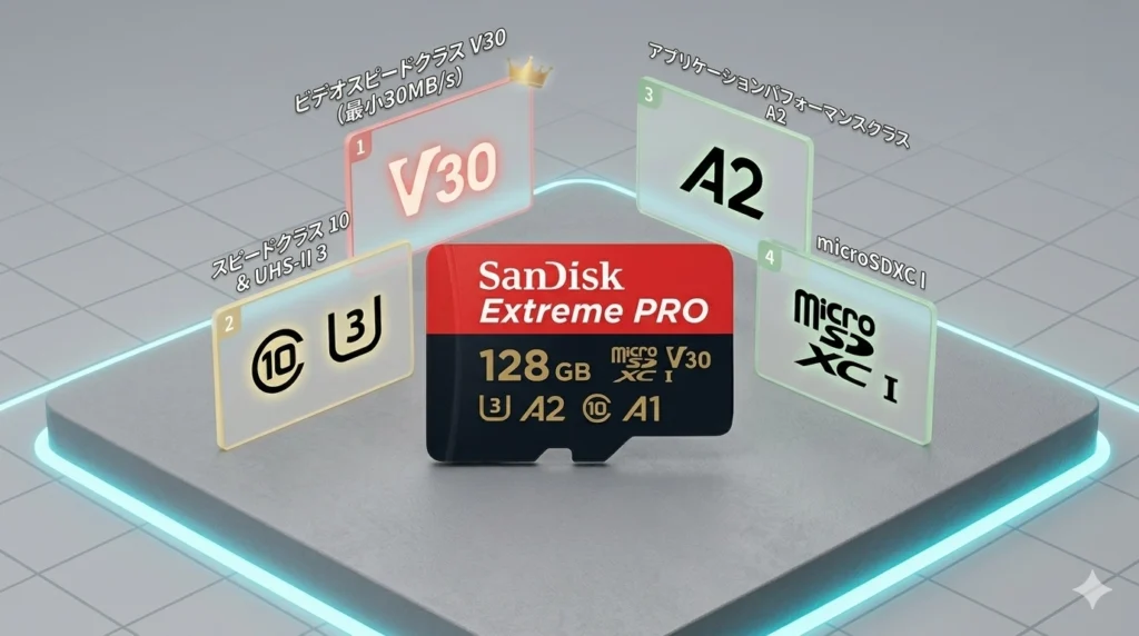 DJI Osmo Action 6 対応SDカードのスピードクラス（U3・V30・A2）の見方