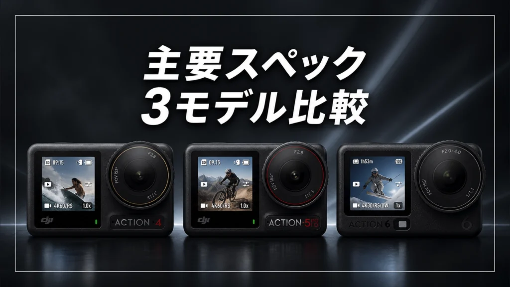 DJI Action4 Action5 Action6 スペック比較