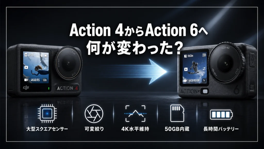 DJI Action4 Action6 何が変わった 変更点