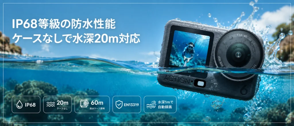 DJI Action6 防水 ケース なし 20m