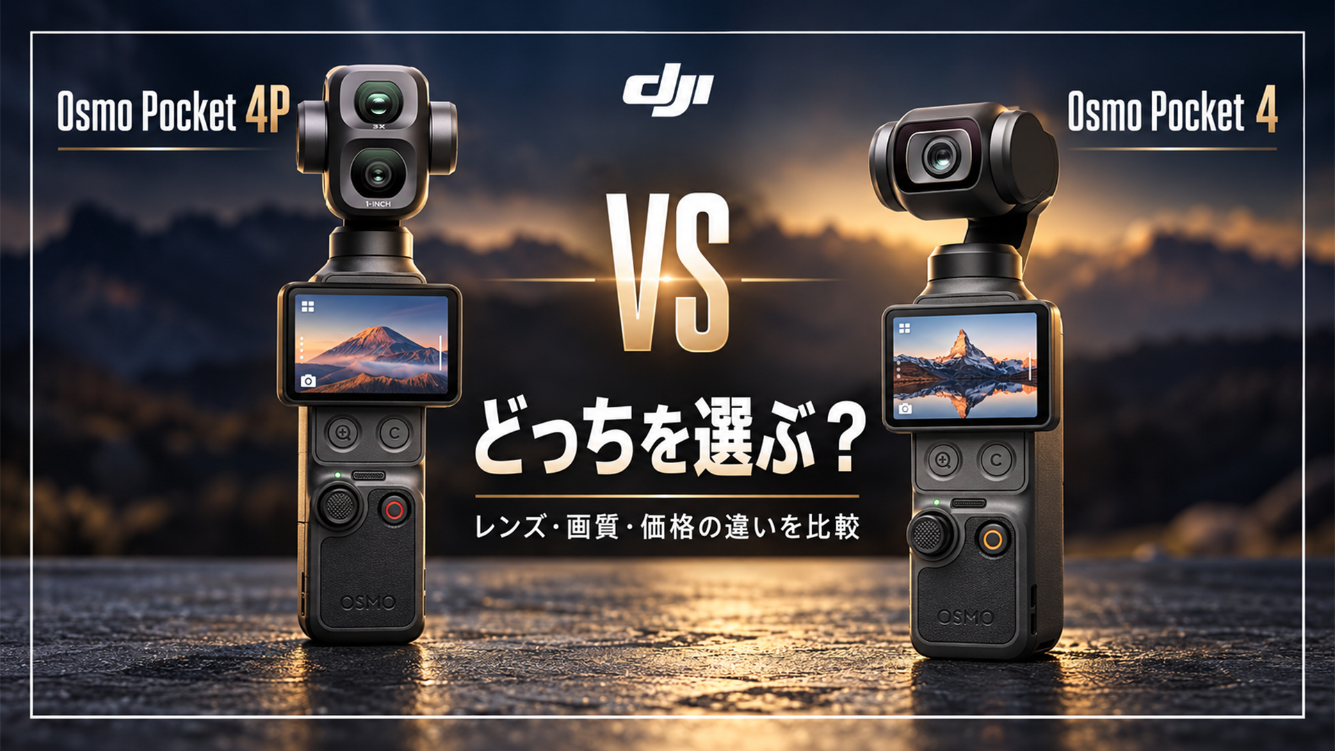 DJI Osmo Pocket 4PとOsmo Pocket 4のレンズ・画質・価格の違いを比較