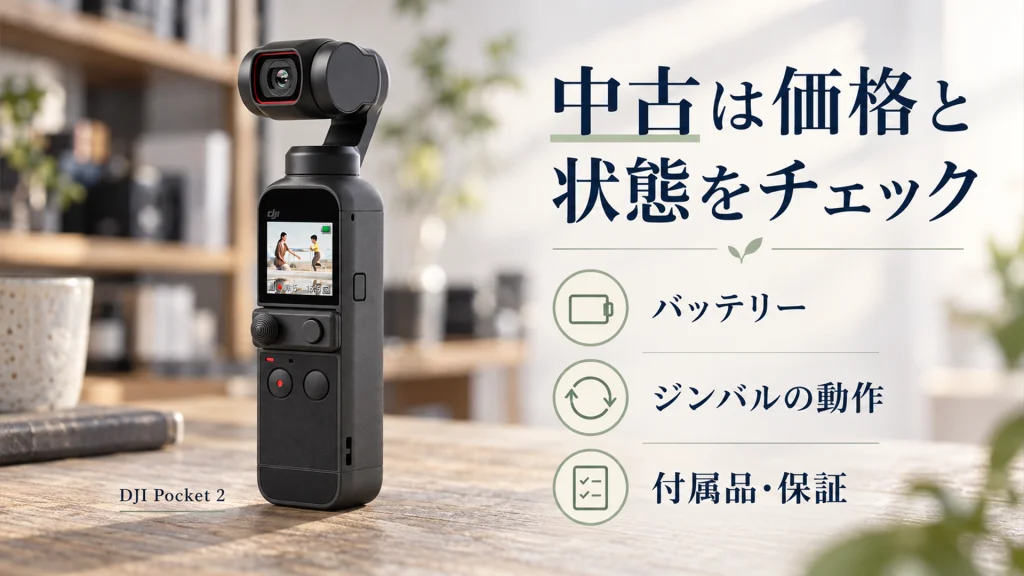 DJI Pocket 2と、中古購入時に確認するバッテリー・ジンバルの動作・付属品と保証のチェック項目