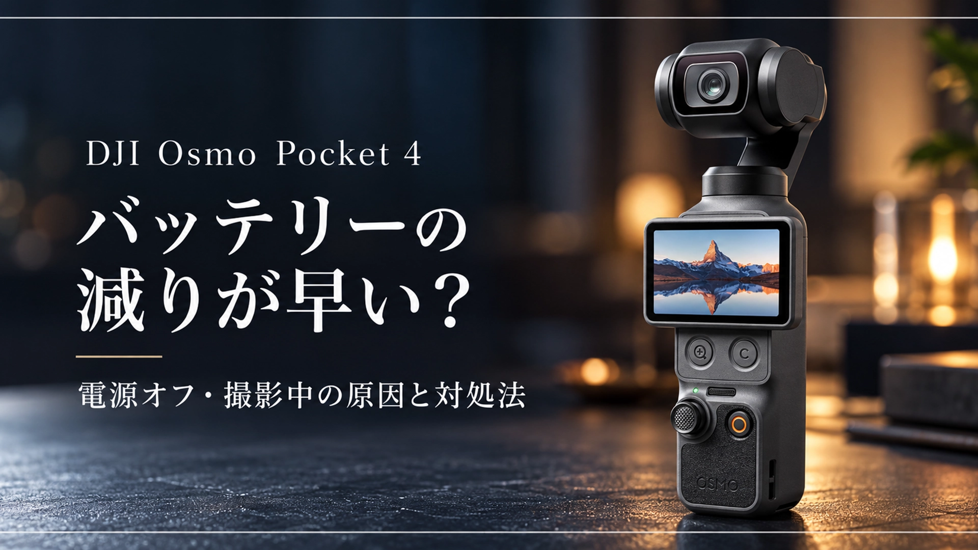DJI Osmo Pocket 4のバッテリーの減りが早い原因と対処法