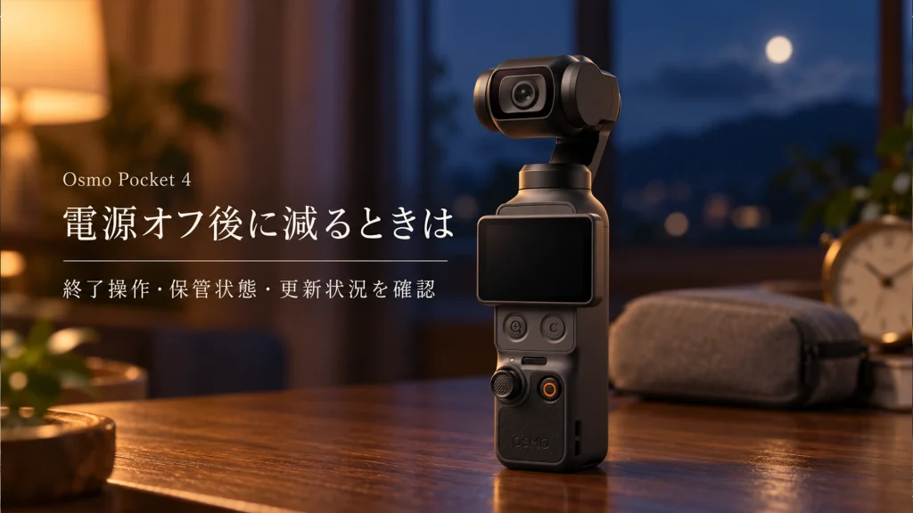Osmo Pocket 4の電源オフ後に確認する終了操作・保管状態・更新状況