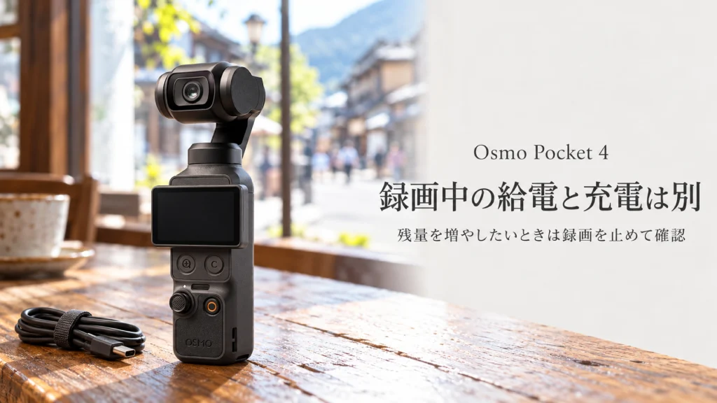 Osmo Pocket 4の録画中の給電とバッテリー充電の違い